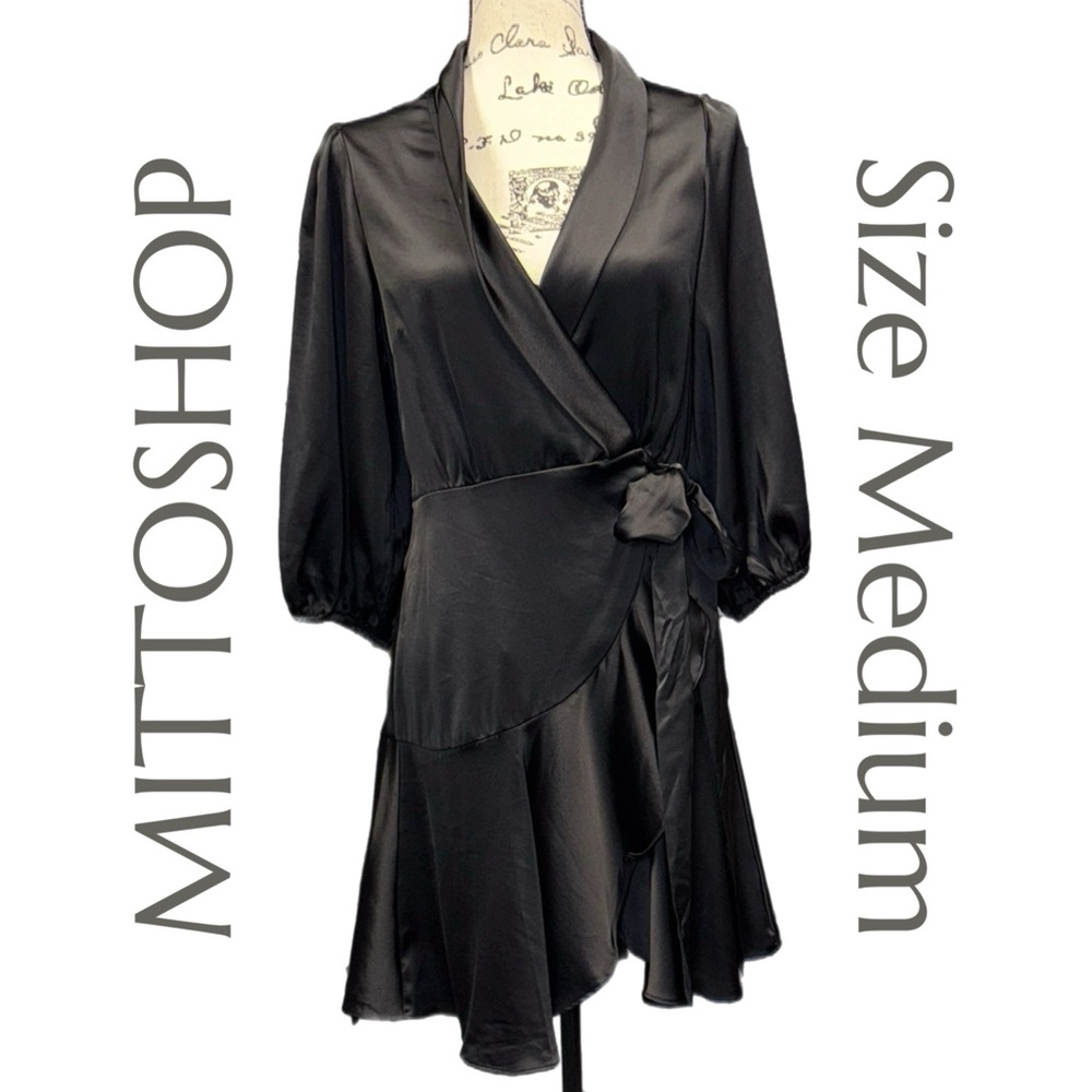 Mittoshop -‎ Happy Hour Satin Wrap Dress - Size Medium - NWT